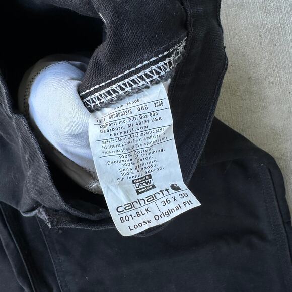 Vintage Y2K Carhartt black double knee work wear carpenter pants - Picture 4 of 8